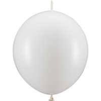 Globos de látex de 28 cm de enlace blanco metálico - 20 unidades