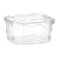 Tupper de 0,37 L de plástico rectangular con tapa sujeta