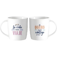 Taza de 350 ml La vida es un viaje y quiero hacerlo contigo - 2 unidades