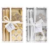 Kit de velas y candelabro de Navidad