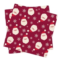 Servilletas de 16,5 x 16,5 cm de Santa Claus - 20 unidades