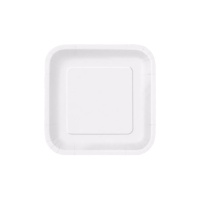 Platos de 18 cm de cartón cuadrados - 12 unidades