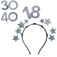 Diadema con números y estrellas de cumpleaños - 1 unidad