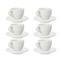 Taza de 180 ml de café con plato de porcelana - 6 servicios