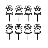 Picks acrílicos de ángeles - 8 unidades