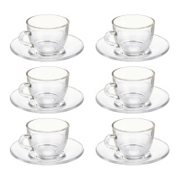 Taza de 85 ml de café con plato - 6 servicios