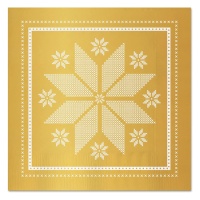 Servilletas de 12,5 x 12,5 cm de bordado dorado - 30 unidades