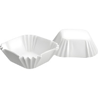 Cápsulas para cupcakes de 4,4 cm cuadradas blancas - 30 unidades