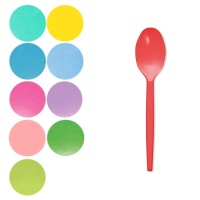 Cucharas de 12,5 cm de plástico colores - 15 unidades