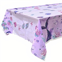 Mantel de Sirena Kawaii lila de 2,74 x 1,32 m