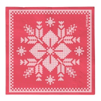Servilletas de 12,5 x 12,5 cm de Nordic rojo - 30 unidades