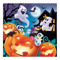 Servilletas de fantasmas y calabaza de 16,5 x 16,5 cm - 12 unidades