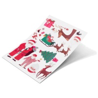 Pegatinas de Papa Noel y trineo