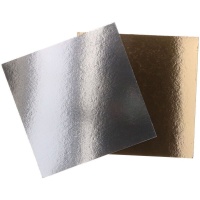 Base para tarta de 35 x 35 x 0,1 cm dorado y plateado - 100 unidades