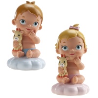 Figura para tarta de bautizo de bebé con peluche