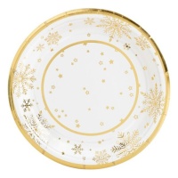 Platos de 18 cm de Golden Snow - 8 unidades