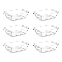 Bol de 7,5 x 13 cm rectangular con asas - 6 unidades