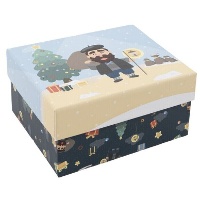 Caja de Olentzero de 12 x 10 x 6 cm surtida - 1 unidad