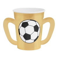 Vasos de fútbol de copa con asas de 270 ml - 6 unidades