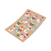 Pegatinas de Navidad de muñecos de nieve