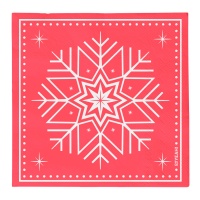 Servilletas de 16,5 x 16,5 cm de Winter rojo - 30 unidades