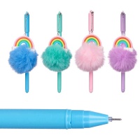 Bolígrafo de arcoiris con pompón - 1 unidad