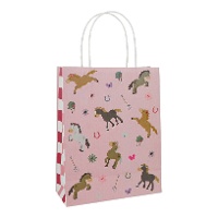 Bolsa regalo de 27 x 20 cm de caballo feliz - 6 unidades