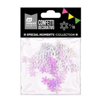 Confeti de copos de nieve iridiscente de 15 gr