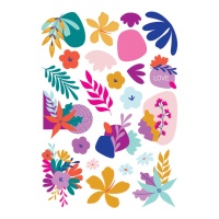 Pegatinas de flores - 1 lámina