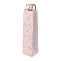 Bolsa vino de 35 x 10 x 8 cm de Navidad rosa - 1 unidad