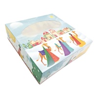 Caja para roscón de reyes de 23 x 23 x 8 cm