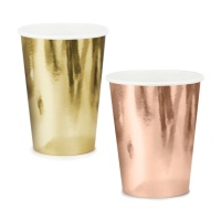 Vasos de 270 ml metalizados metálicos - 6 unidades