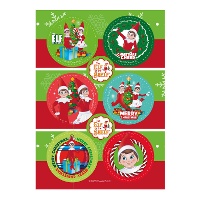 Mini discos comestibles de Navidad Elfos - Dekora - 6 unidades