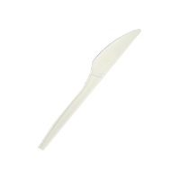 Cuchillos de 17 cm de plástico blanco - 50 unidades