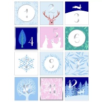 Pegatinas de número para calendario de adviento Bosque Invernal - 24 unidades