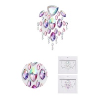 Joyas adhesivas corporales de lágrimas y círculos surtidos de colores