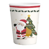 Vasos de 266 ml de Papá Noel rojo y blanco - 6 unidades