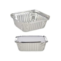Envase de 0,5 L desechable rectangular con tapa - 10 unidades