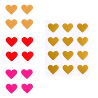 Pegatinas de formas de corazones lisa de 2 cm - 3 hojas