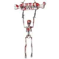 Colgante decorativo de esqueleto Welcome de 66 x 38 cm