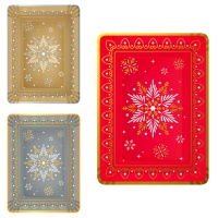 Bandeja de 34 x 25 cm de cartón de estrella de Navidad - 1 unidad