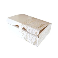 Caja de 20,2 x 15,7 x 6 cm para galletas con diseño de letras