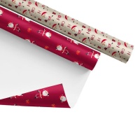Papel de regalo de Papá Noel de 2 x 0,70 m - 1 unidad