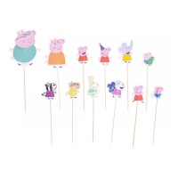Toppers para cupcakes de Peppa Pig - 24 unidades