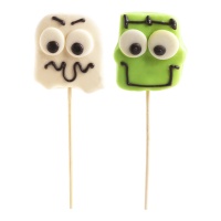 Piruleta de Frankie y fantasma con nube de Halloween de 30 gr - 1 unidad