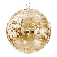 Bola de discoteca efecto espejo dorado champagne de 30 cm