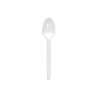Cucharas de 13 cm de plástico blanco - 20 unidades