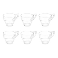Taza de 199 ml de café con asa transparente - 6 unidades