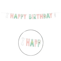 Guirnalda Happy Birthday de Mascotas de 1,80 m