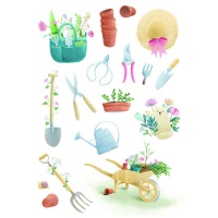Pegatinas de Life is simple garden - 1 lámina